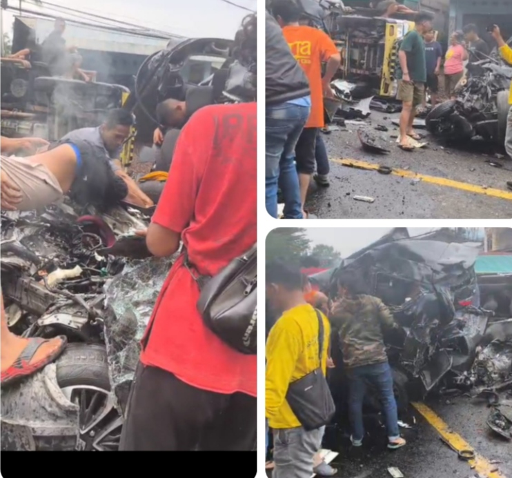 Kecelakaan Beruntun di Sibolangit Deli Serdang, 7 Kendaraan Ringsek dan Satu Orang Meninggal Dunia
