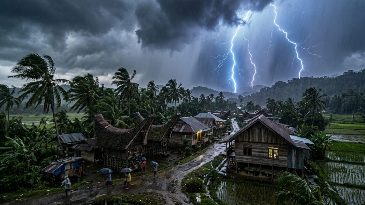 Peringatan Cuaca Ekstrem BMKG: Hujan Lebat dan Petir Ancam 5 Kecamatan di Sulawesi Barat, Warga Diminta Waspada Banjir Bandang