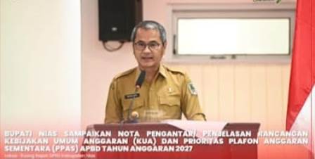 Bupati Nias Yaatulo Gulo Sampaikan Nota Pengantar KUA-PPAS APBD 2027, Ini Prioritas Anggarannya