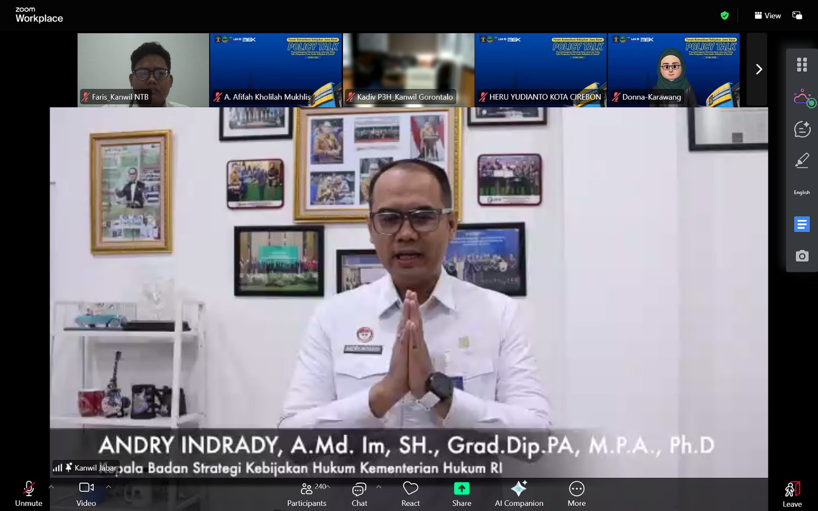 Kanwil Kemenkum NTB Ikuti Forum Kebijakan Bersama Jabar, Dorong Rekomendasi Berbasis Data untuk Daerah