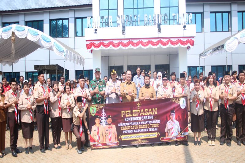 Bupati Barito Timur M Yamin Lepas 32 Kontingen Pramuka ke Jamnas 2026, Pesan Utamanya Bukan Soal Piala