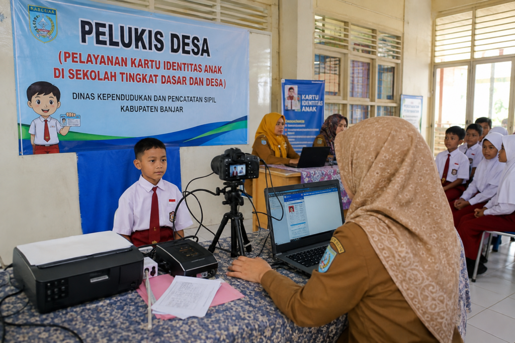 Disdukcapil Banjar Luncurkan Program Pelukis Desa, Jemput Bola Rekam KIA Langsung ke Sekolah dan Desa