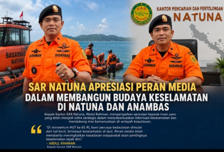 Kantor SAR Natuna Sebut Media Kunci Sebarkan Informasi Keselamatan ke Pulau Terluar Kepri