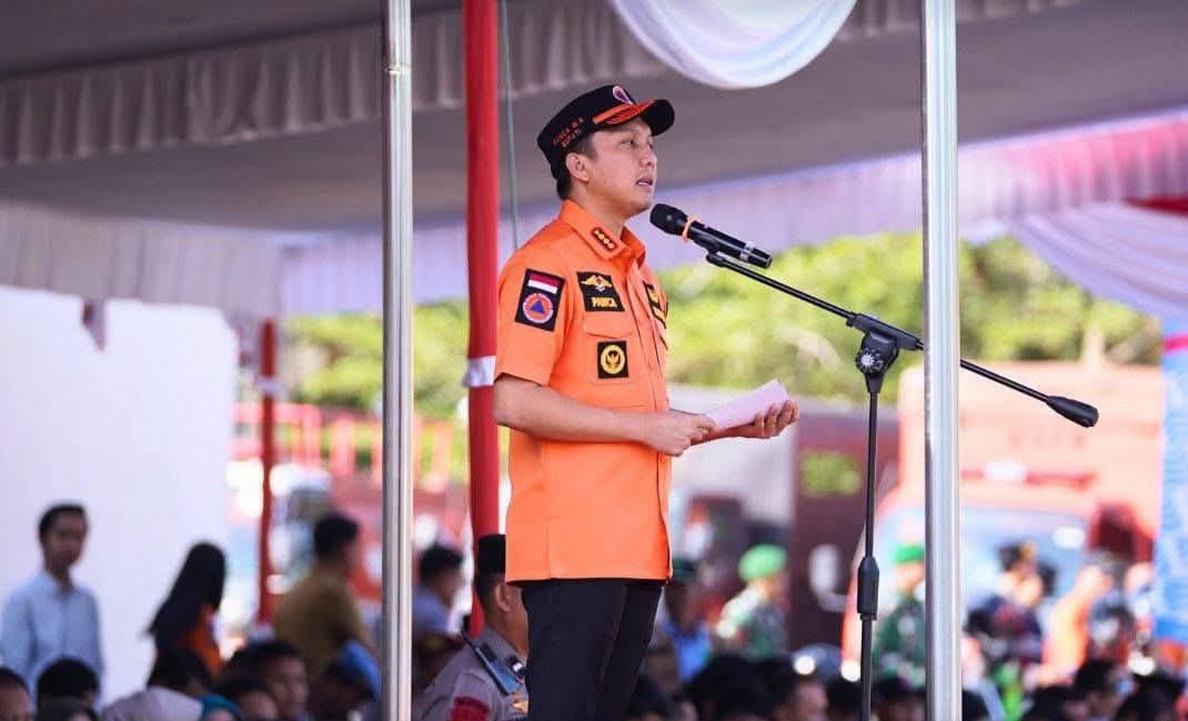 Bupati Ogan Ilir Pimpin Apel Kesiapsiagaan Karhutla 2026, Simulasi Penanganan Asap Digelar di Tanjung Senai