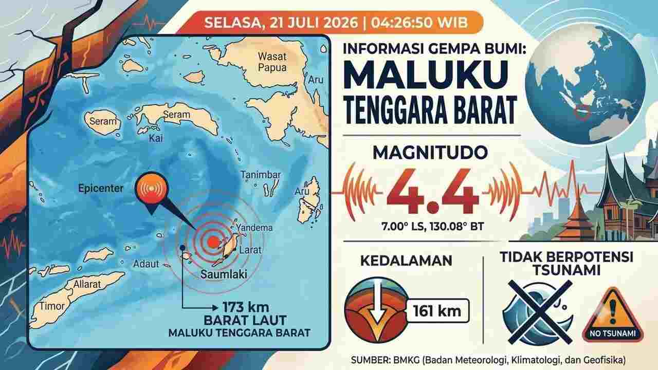 Gempa M4,4 Guncang Maluku Tenggara Barat Pagi Ini, Disusul Gempa Dangkal di Waingapu NTT