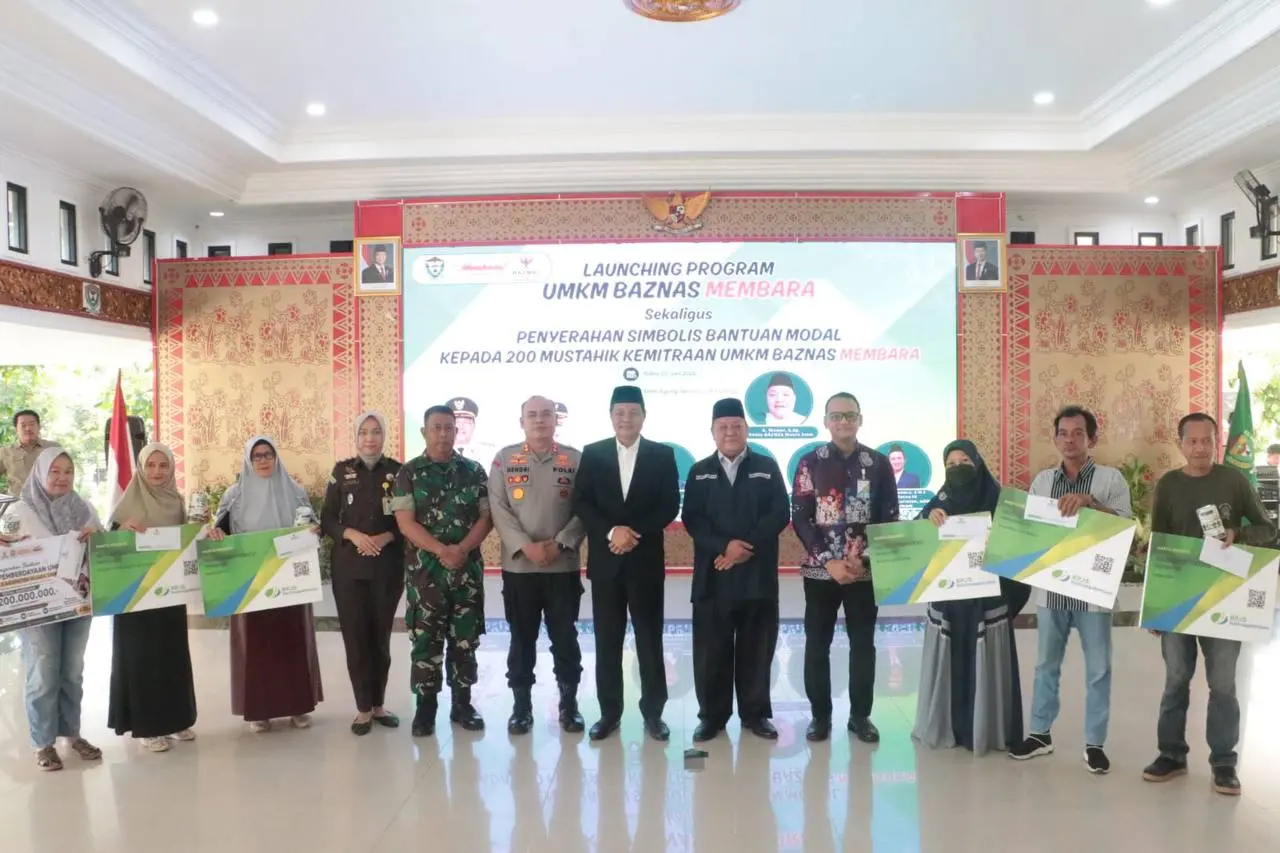 Baznas Muara Enim Salurkan Modal Rp1 Juta ke 200 Pelaku UMKM, Disertai Perlindungan BPJS Ketenagakerjaan