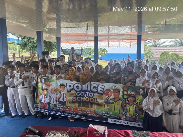 Ditlantas Polda Bengkulu Masuk SMPN 24, 7 Personel Ajak Pelajar Lawan Knalpot Brong dan Fatalitas Kecelakaan
