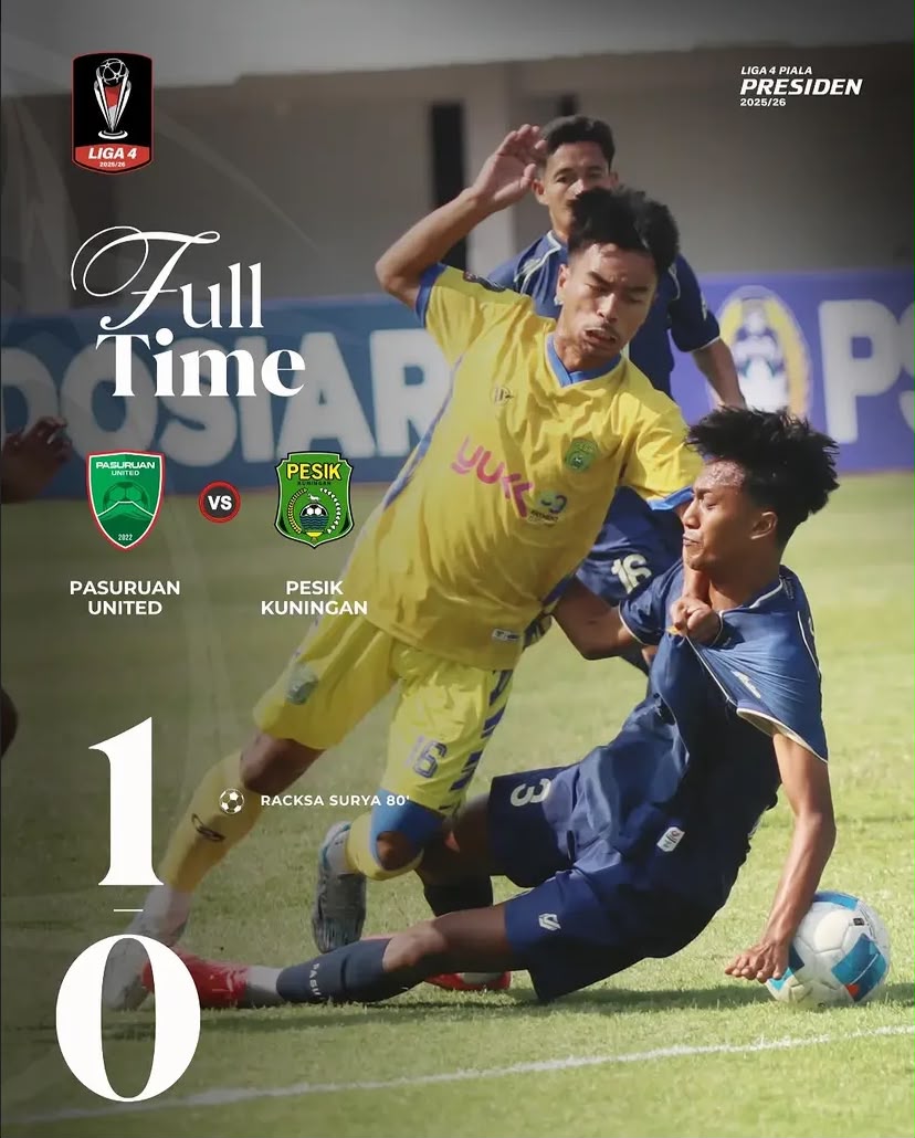 Final Piala Presiden Liga 4: Pesik Kuningan Gagal Juara Usai Ditekuk Pasuruan United 1-0 di Menit ke-80