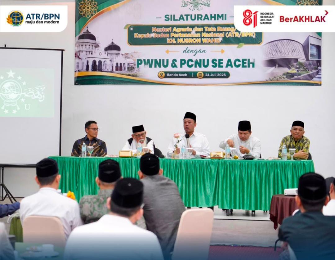 Menteri ATR/BPN Dorong Percepatan Sertipikasi 18.520 Bidang Tanah Wakaf di Aceh, Cegah Sengketa Aset Umat