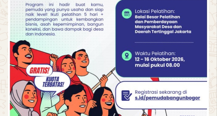 Program Karya Muda Desa Buka Pendaftaran untuk 30 Pemuda Kabupaten Bogor, Pelatihan Bisnis hingga Stimulan Usaha Disiapkan