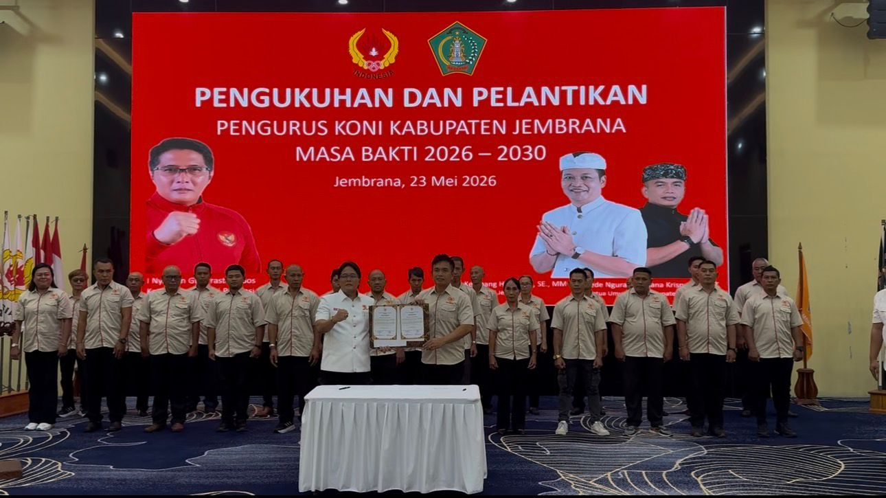 Wagub Bali Giri Prasta Lantik Pengurus KONI Jembrana: Tak Akan Ada Lagi Perubahan Regulasi Mendadak Jelang Porprov 2027
