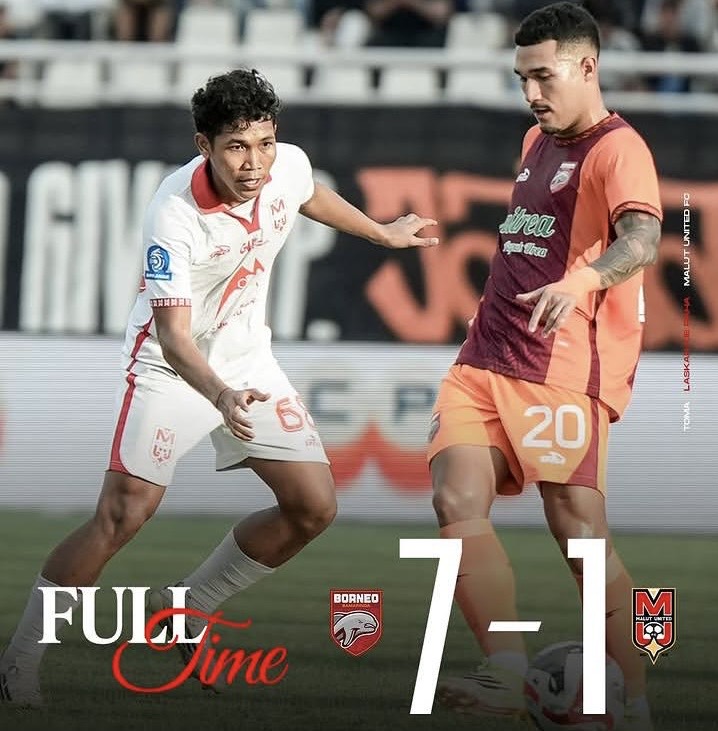Kalah 7-1 dari Borneo FC, Akun Instagram Malut United Dibanjiri 3.300 Komentar Miring Usai Laga di Samarinda