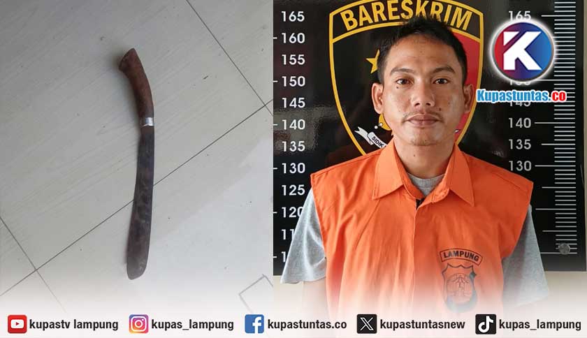Honorer Damkar Bandar Lampung Bacok Tetangga 20 Kali, Buron Seminggu lalu Menyerahkan Diri ke Polsek Natar