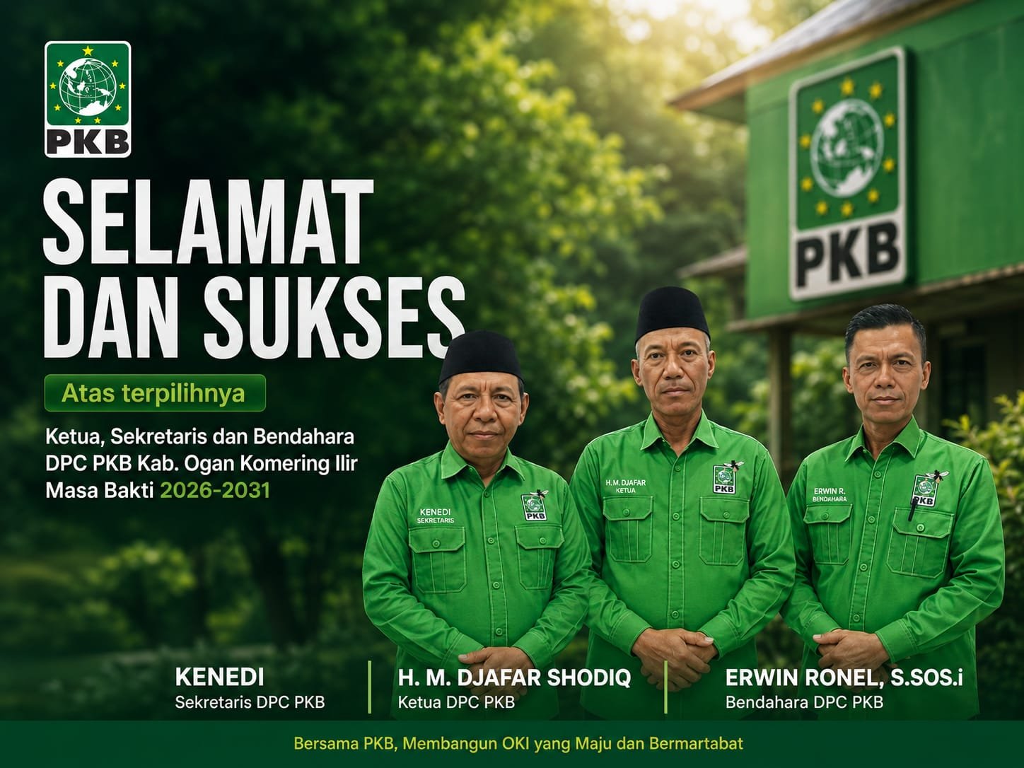 Dua Periode Lagi, H.M. Djakfar Shodiq Kembali Pimpin PKB OKI; Farid Hadi Sasongko Tetap Punya Peran Strategis