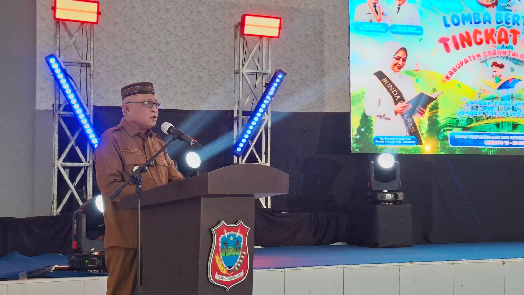 Bupati Gorontalo Sofyan Puhi Dorong Pelestarian Tanggomo dan Tinilo Lewat Lomba Bertutur bagi Siswa SD/MI