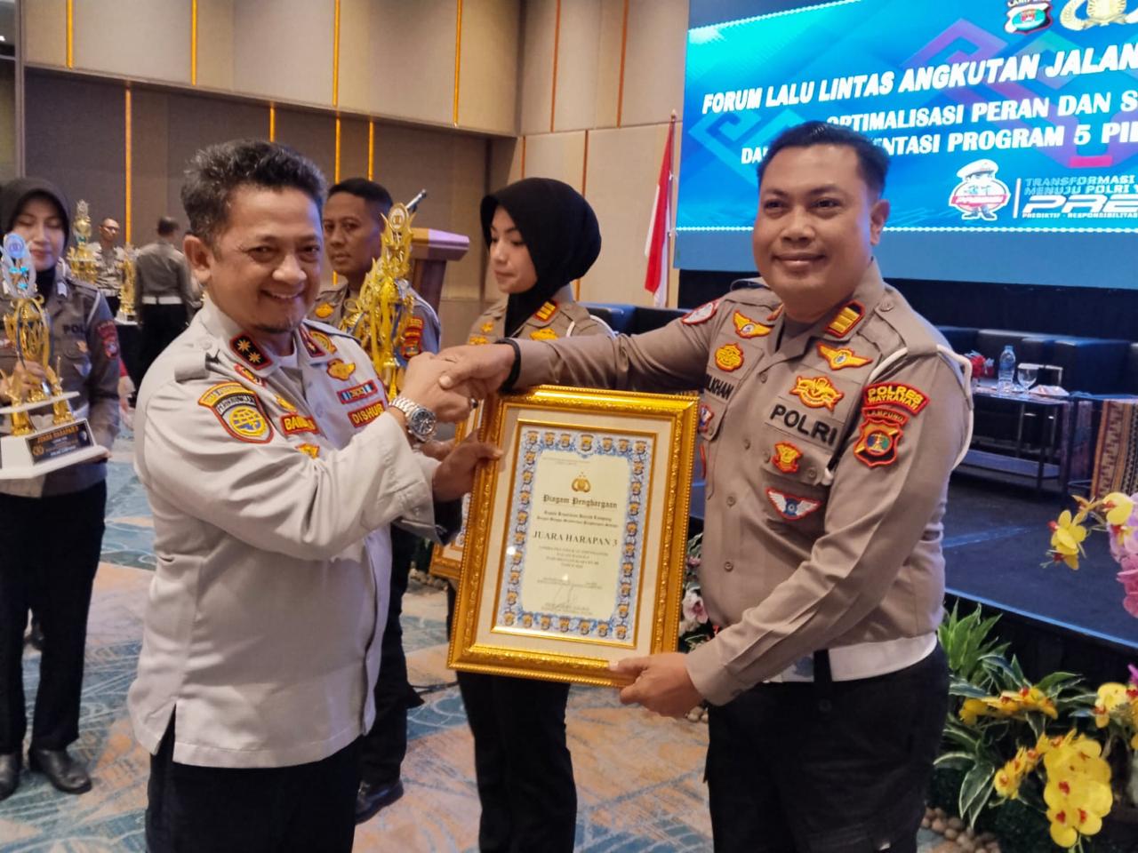 Satlantas Polres Way Kanan Raih Juara Harapan I TPTKP dan Juara III Lomba PKS di Forum Lalu Lintas Lampung 2026