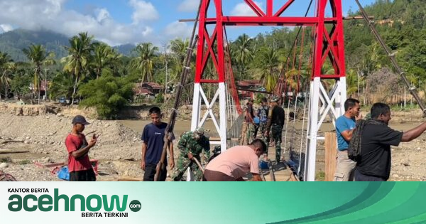 Progres Pembangunan Jembatan Gantung Perintis Garuda di Aceh Tengah Capai 80,58 Persen, Akses Dua Desa Terpencil Segera Terhubung