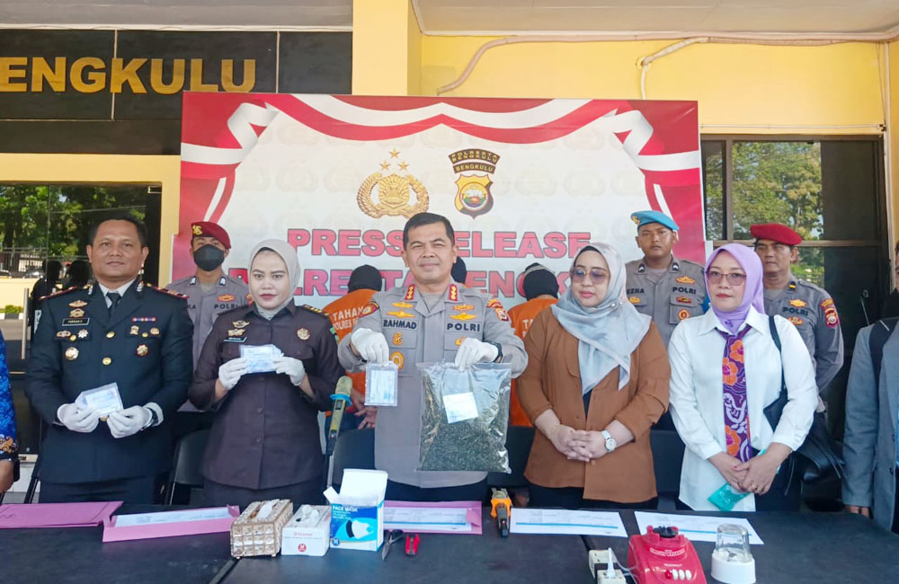 Polresta Bengkulu Musnahkan 3,90 Gram Sabu dan 279,50 Gram Ganja Sitaan Kasus Narkotika