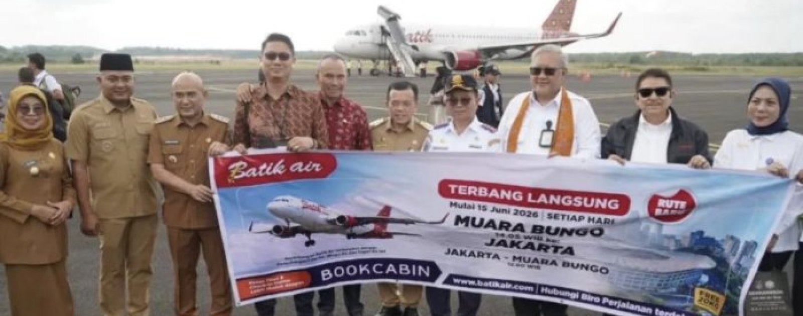 Penerbangan Perdana Batik Air Jakarta-Muara Bungo Resmi Beroperasi, 1,5 Jam Tempuh ke Ibu Kota