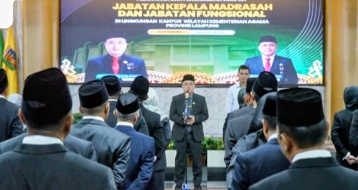 Kakanwil Kemenag Lampung Zulkarnain Lantik 55 Kepala Madrasah, Ini Daftar Lengkapnya dari Bandarlampung hingga Pringsewu