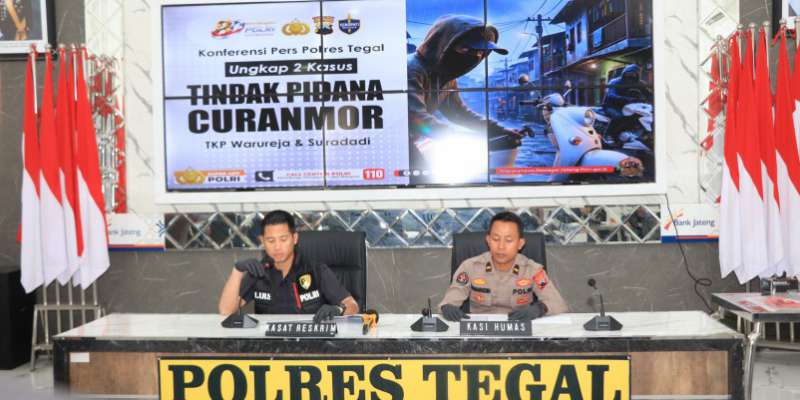 Polres Tegal Bekuk Dua Pemuda Spesialis Curanmotor di Warureja, Motor Korban Pedagang Asal Brebes Diamankan