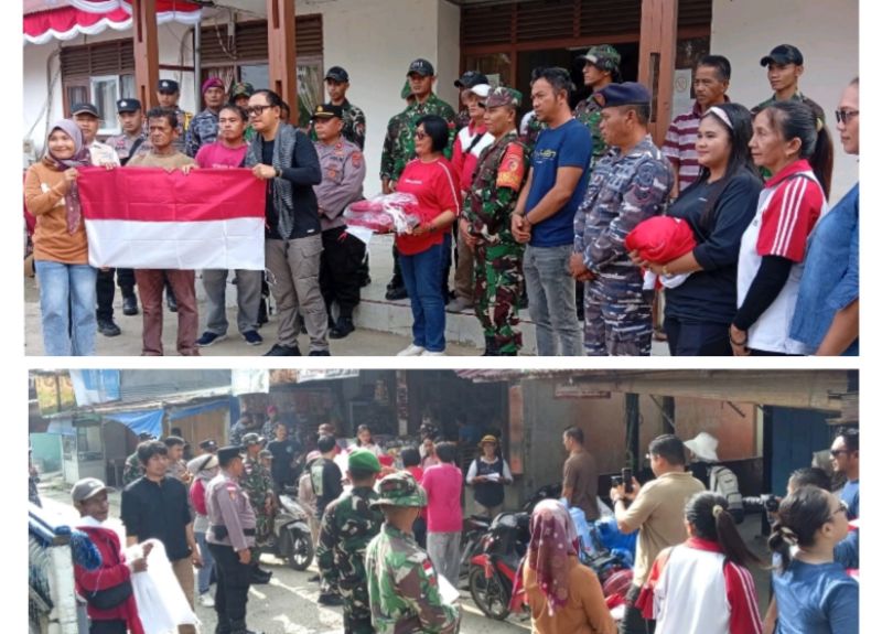 Danramil 04 Sikakap Dampingi Bupati Mentawai Bagikan 150 Bendera Merah Putih ke Warga Jelang HUT RI ke-81