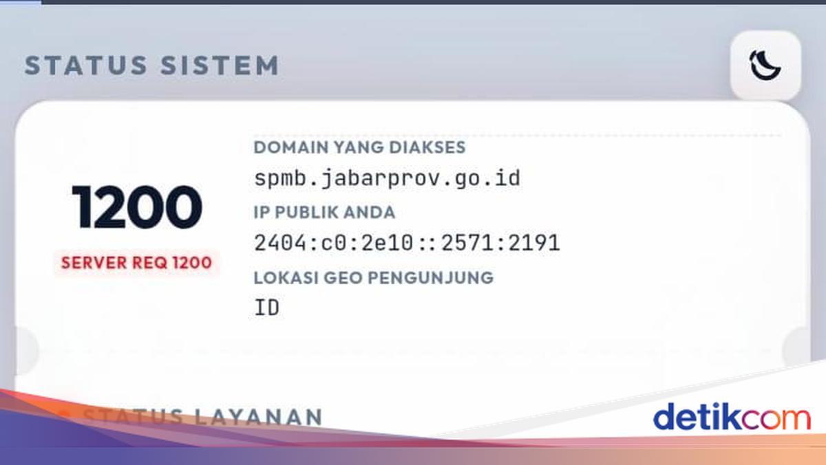 Web SPMB Jabar Error Saat Pengumuman Hasil Pemetaan, Orang Tua Hanya Lihat Dinosaurus Lompat