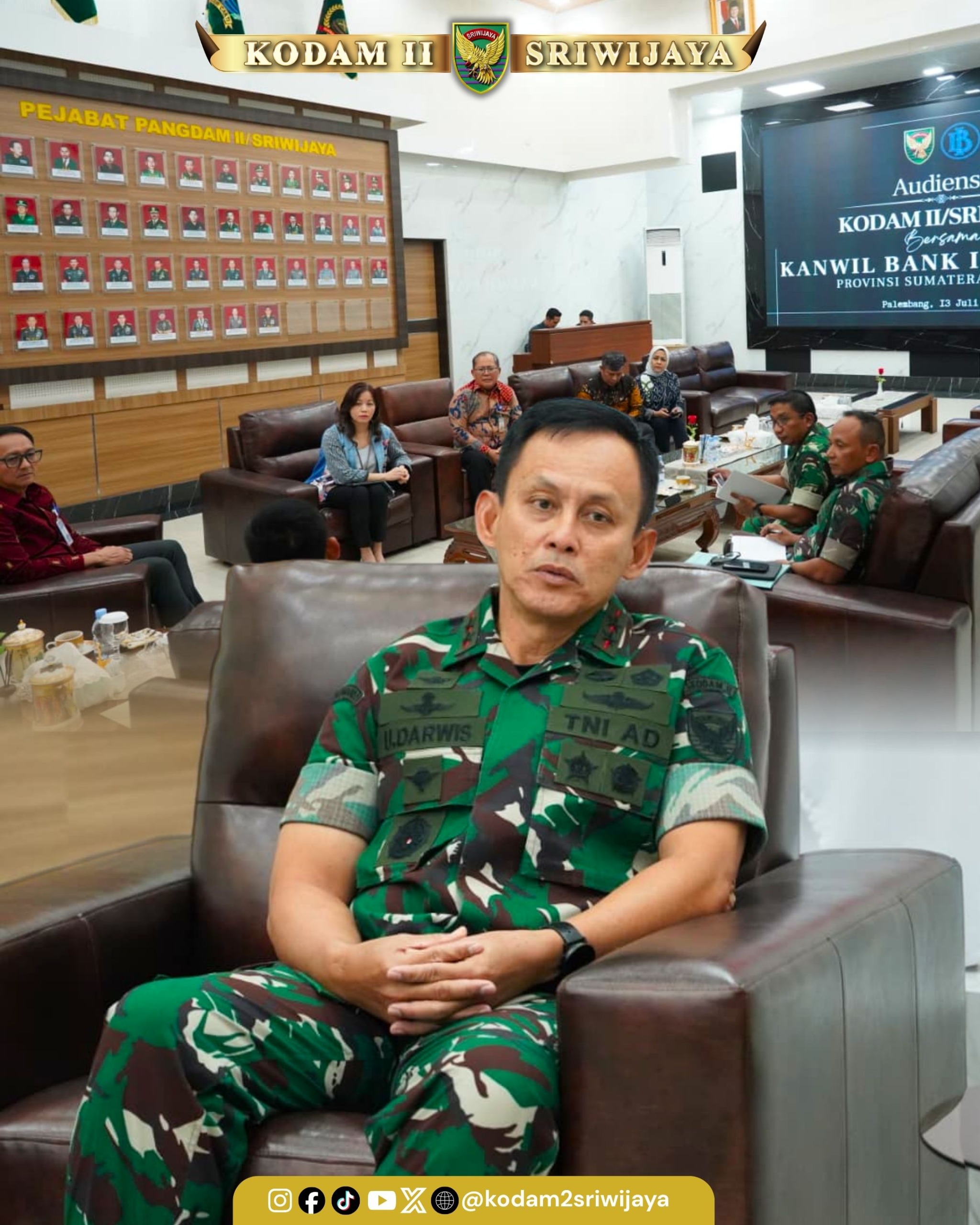 Pangdam II/Sriwijaya dan BI Sumsel Bahas Optimalisasi Aset untuk Dorong Pertumbuhan Ekonomi Daerah