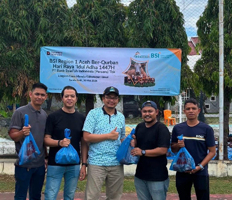 BSI Region Aceh Salurkan 282 Ekor Sapi dan Kambing Kurban, Targetkan 600 Ribu Penerima Manfaat Nasional