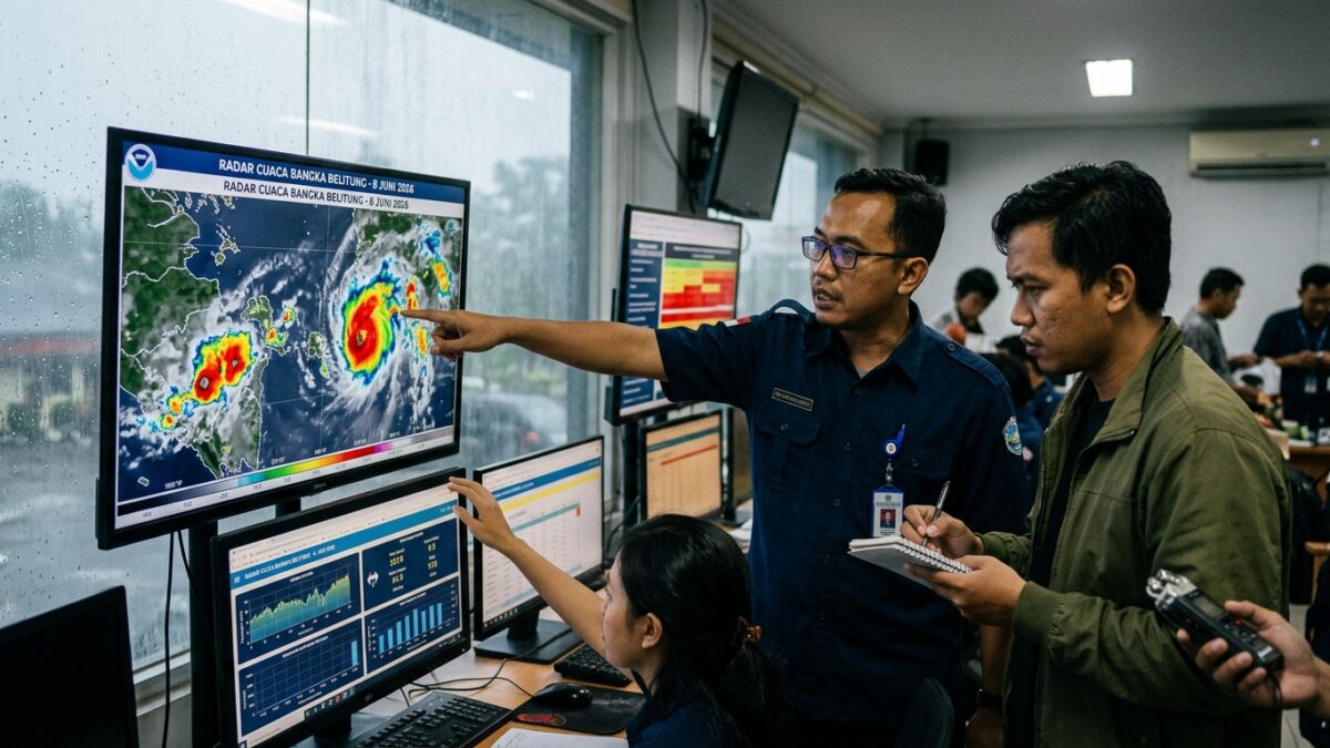 Status Siaga Cuaca Bangka Belitung 8 Juni 2026: BMKG Peringatkan Hujan Lebat dan Angin Kencang di 4 Kabupaten
