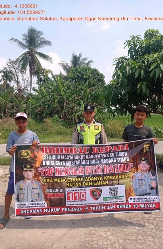Polsek Buay Madang Timur Gencarkan Mitigasi Karhutla, Warga Diingatkan Ancaman 15 Tahun Penjara dan Denda Rp 10 Miliar