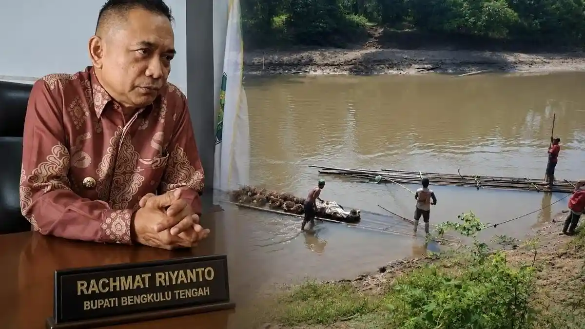 Warga Kembang Seri Bertahun-tahun Andalkan Rakit Bambu, Bupati Bengkulu Tengah Siap Usulkan Jembatan Gantung Lewat Program TNI