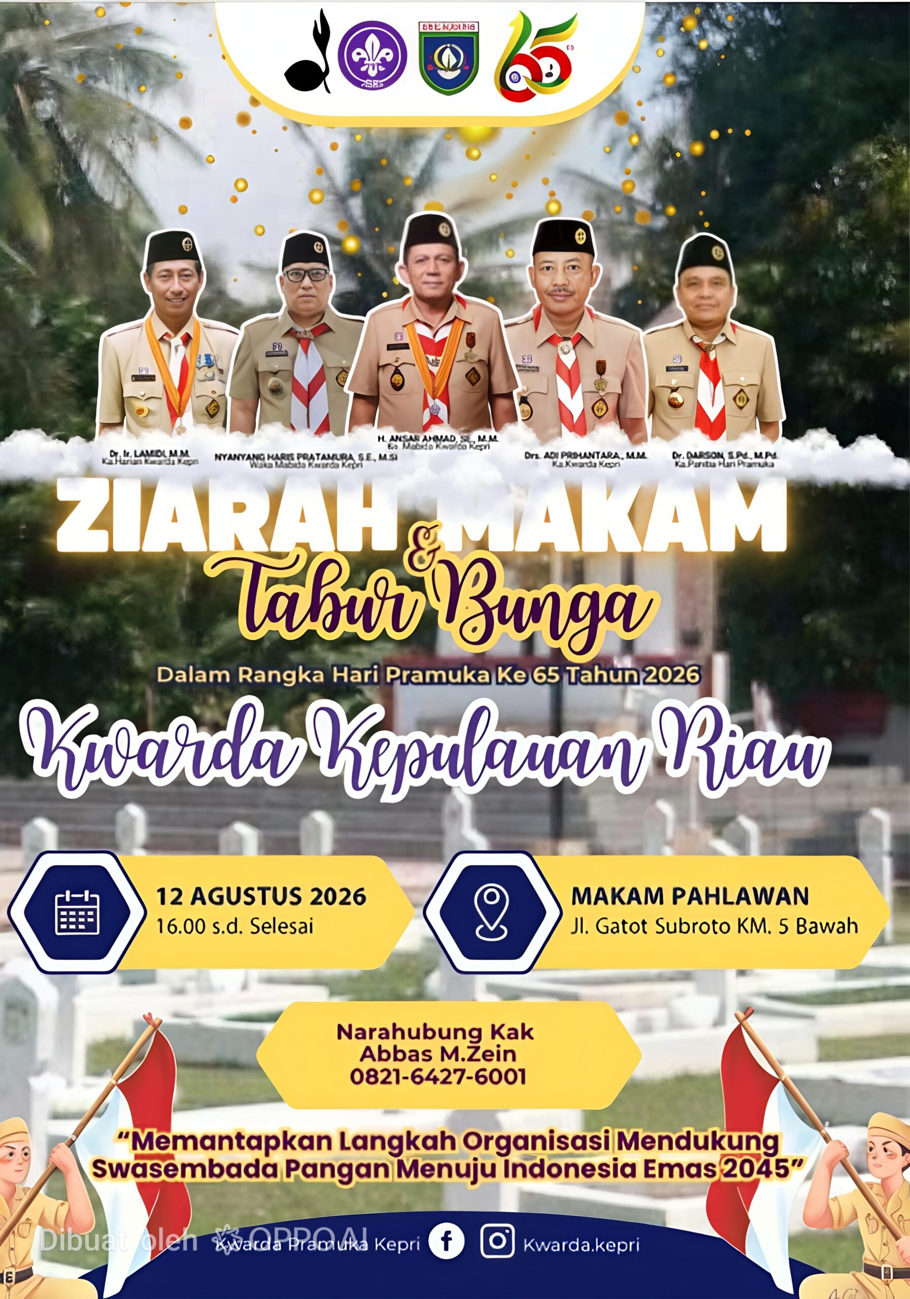 Kwarda Pramuka Kepri Gelar Ziarah Makam hingga Donor Darah di Hari Pramuka ke-65, Ansar Ahmad Tekankan Swasembada Pangan