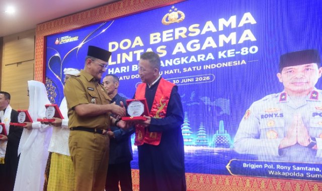 Sekda Sumsel Tegaskan Komitmen Zero Konflik di Acara Doa Bersama Lintas Agama Hari Bhayangkara ke-80 Polda Sumsel