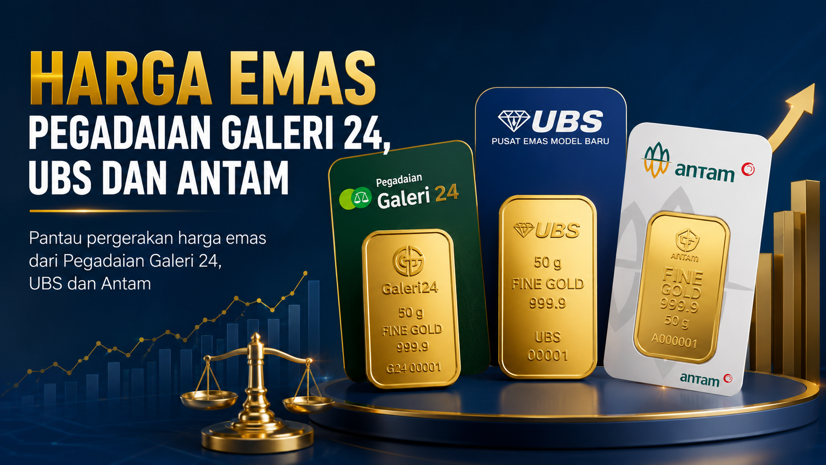 Harga Emas Pegadaian di Yogyakarta Hari Ini: Antam Turun Rp10.000 per Gram, UBS Stagnan
