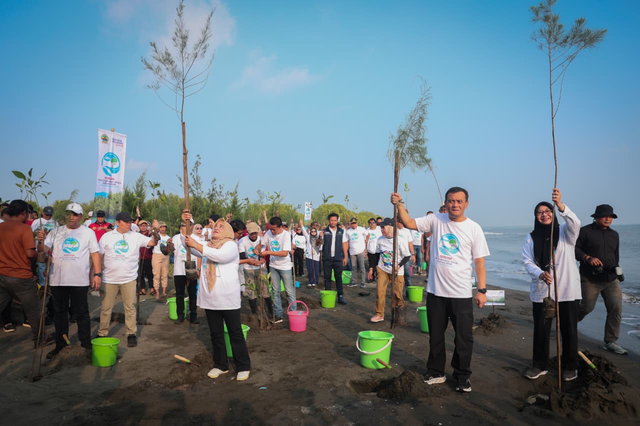 Ancaman Abrasi di Pantura Jateng Makin Parah, Pemprov Tanam 92.290 Bibit Mangrove Serentak di 16 Wilayah Pesisir