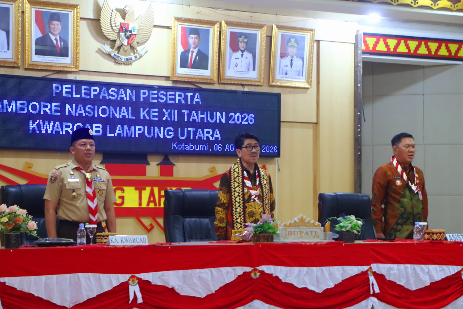 Bupati Lampung Utara Lepas 10 Pramuka Garuda dan Kontingen Jamnas XII 2026, Tekankan Duta Daerah