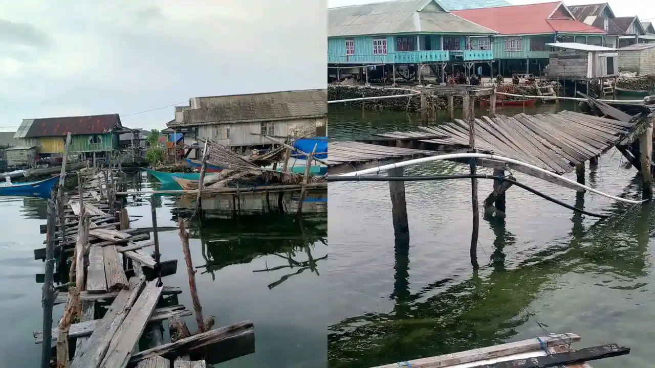 Jembatan Akses Warga Bajo di Kaledupa Wakatobi Rusak Sejak 2014, Warga Sering Jatuh ke Laut