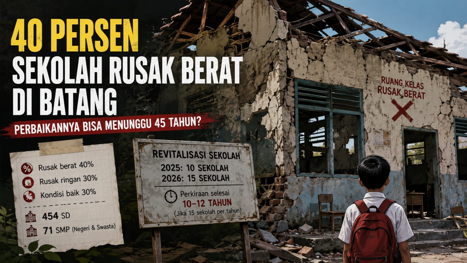 40 Persen SD dan SMP di Kabupaten Batang Rusak Berat, Revitalisasi Berjalan Bertahap
