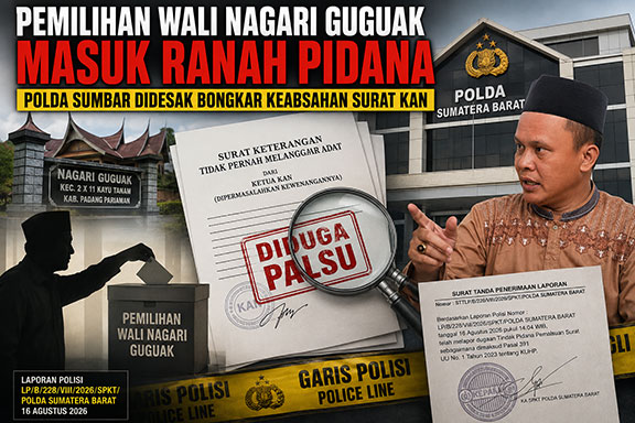 Polemik Surat KAN dalam Pilwaling Guguak Padang Pariaman Berujung Laporan Pidana ke Polda Sumbar, Idrizaldi Minta Keabsahan Dokumen Dibongkar