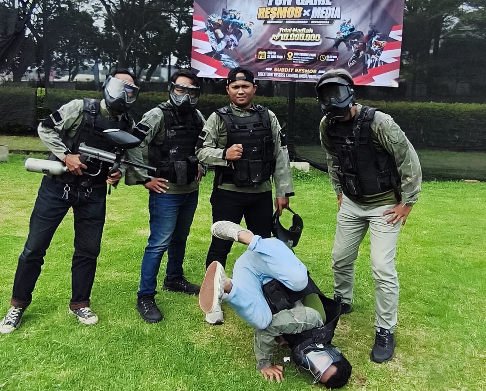 Peringati Hari Bhayangkara ke-80, Subdit Resmob Polda Metro Jaya dan Wartawan Adu Taktik Paintball di BSD