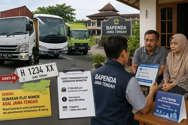 Pemprov Jateng Wajibkan Perusahaan Pakai Pelat Nomor Jawa Tengah, Bapenda Bakal Sidak ke 35 Kabupaten/Kota