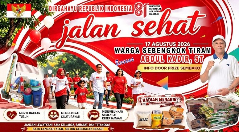Anggota DPRD Tarakan Abdul Kadir Ajak Warga Sebengkok Ramaikan Jalan Sehat Kemerdekaan HUT ke-81 RI