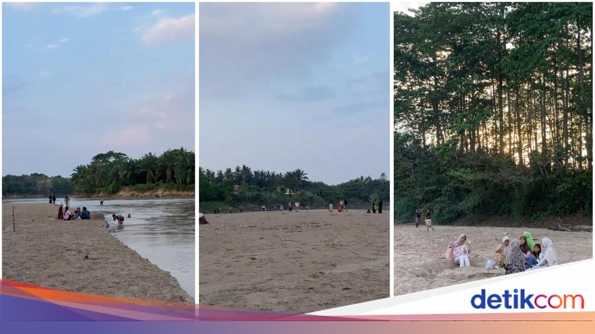 Kemarau Panjang, Sungai Way Kanan di Lampung Berubah Jadi Pantai Pasir Putih Dadakan, Warga Berdatangan Tiap Sore