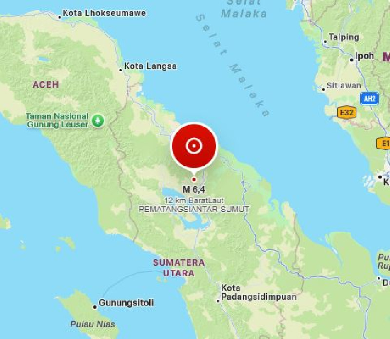 Gempa M 6,4 Guncang Pematangsiantar, Getaran Terasa Hingga Banda Aceh, BMKG: Berpusat di Laut, Tidak Berpotensi Tsunami