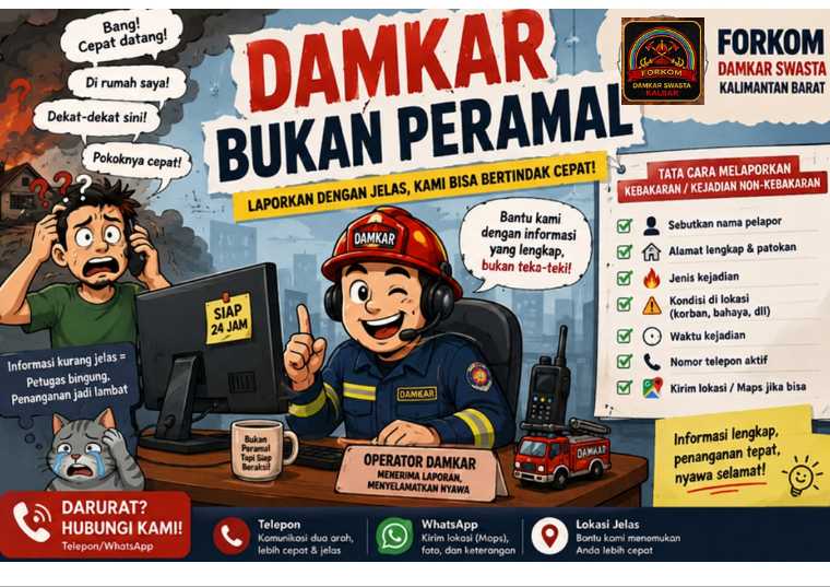 Forkom Damkar Swasta Kalbar Rilis Panduan Melapor Kebakaran, Titik Lokasi via WhatsApp Wajib Disertakan