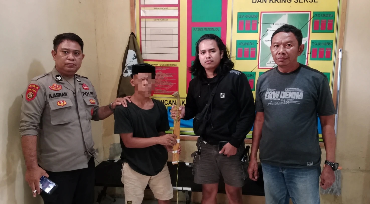 Pemuda di Polewali Mandar Ambruk Ditebas Parang Pelajar 16 Tahun Usai Dihadang Saat Melintas, Pelaku Diamankan Polres