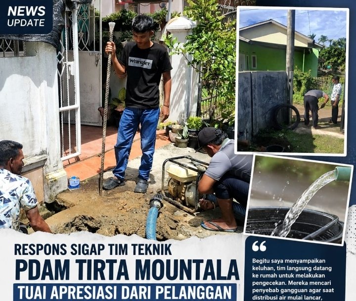 Respons Cepat Tim Teknik PDAM Tirta Mountala Tangani Gangguan Air di Peukan Bada, Pelanggan Puas