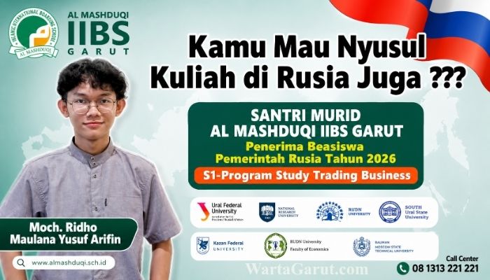 Santri Al Mashduqi IIBS Garut Moch Ridho Raih Beasiswa Pemerintah Rusia 2026, Buktikan Pendidikan Pesantren Tembus Kampus Global
