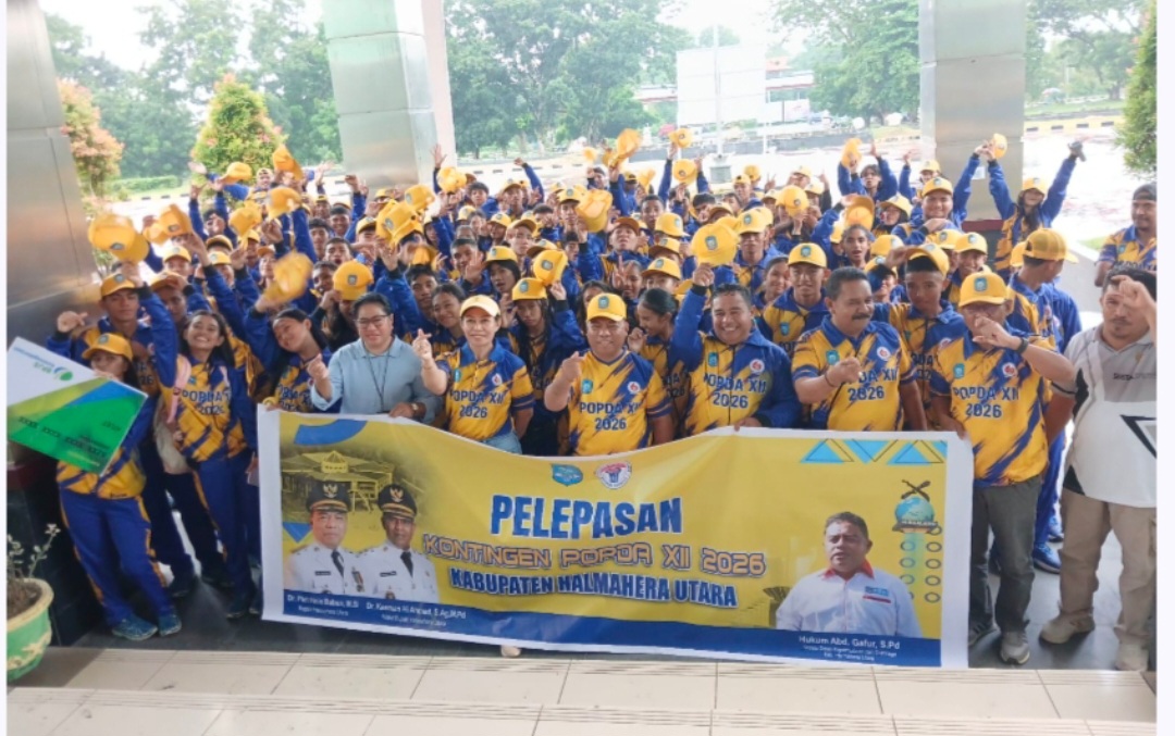 Bupati Halmahera Utara Lepas 203 Personel Kontingen POPDA XII, Targetkan Prestasi di Pulau Morotai